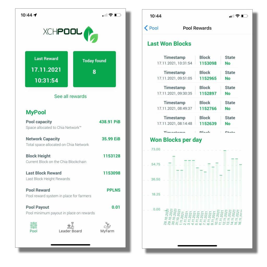 XCHPool App Persönliche Daten