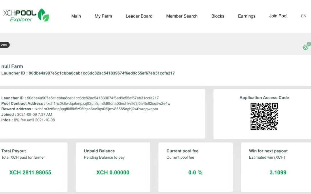 Fonctionnalités mises à jour XCHPool Chia Explorer